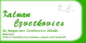 kalman czvetkovics business card