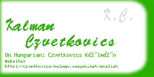 kalman czvetkovics business card